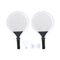 Set de jeux avec raquettes blanc inclut 2 raquettes, 2 balles assorties, 1 plume, idéal pour la plage, le parc ou le jardin
