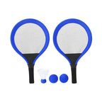 Set de jeux avec raquettes bleu inclut 2 raquettes, 2 balles assorties, 1 plume, idéal pour la plage, le parc ou le jardin