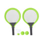 Set de jeux avec raquettes vert inclut 2 raquettes, 2 balles assorties, 1 plume, idéal pour la plage, le parc ou le jardin