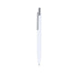 Stylo à bille blanc en aluminium recyclé clip et bouton poussoir chromé avec cartouche jumbo et en encre bleue