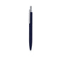 Stylo à bille bleu marine en aluminium recyclé clip et bouton poussoir chromé avec cartouche jumbo et en encre bleue