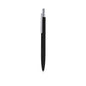Stylo à bille noir en aluminium recyclé clip et bouton poussoir chromé avec cartouche jumbo et en encre bleue