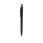 Stylo à bille noir en plastique avec bouton avec marquage RABS en haut du stylo et avec cartouche jumbo en encre bleue