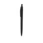 Stylo à bille noir en plastique avec bouton avec marquage RABS en haut du stylo et avec cartouche jumbo en encre bleue