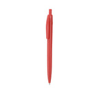 Stylo à bille rouge en plastique avec bouton avec marquage RABS en haut du stylo et avec cartouche jumbo en encre bleue
