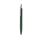 Stylo à bille vert en aluminium recyclé clip et bouton poussoir chromé avec cartouche jumbo et en encre bleue