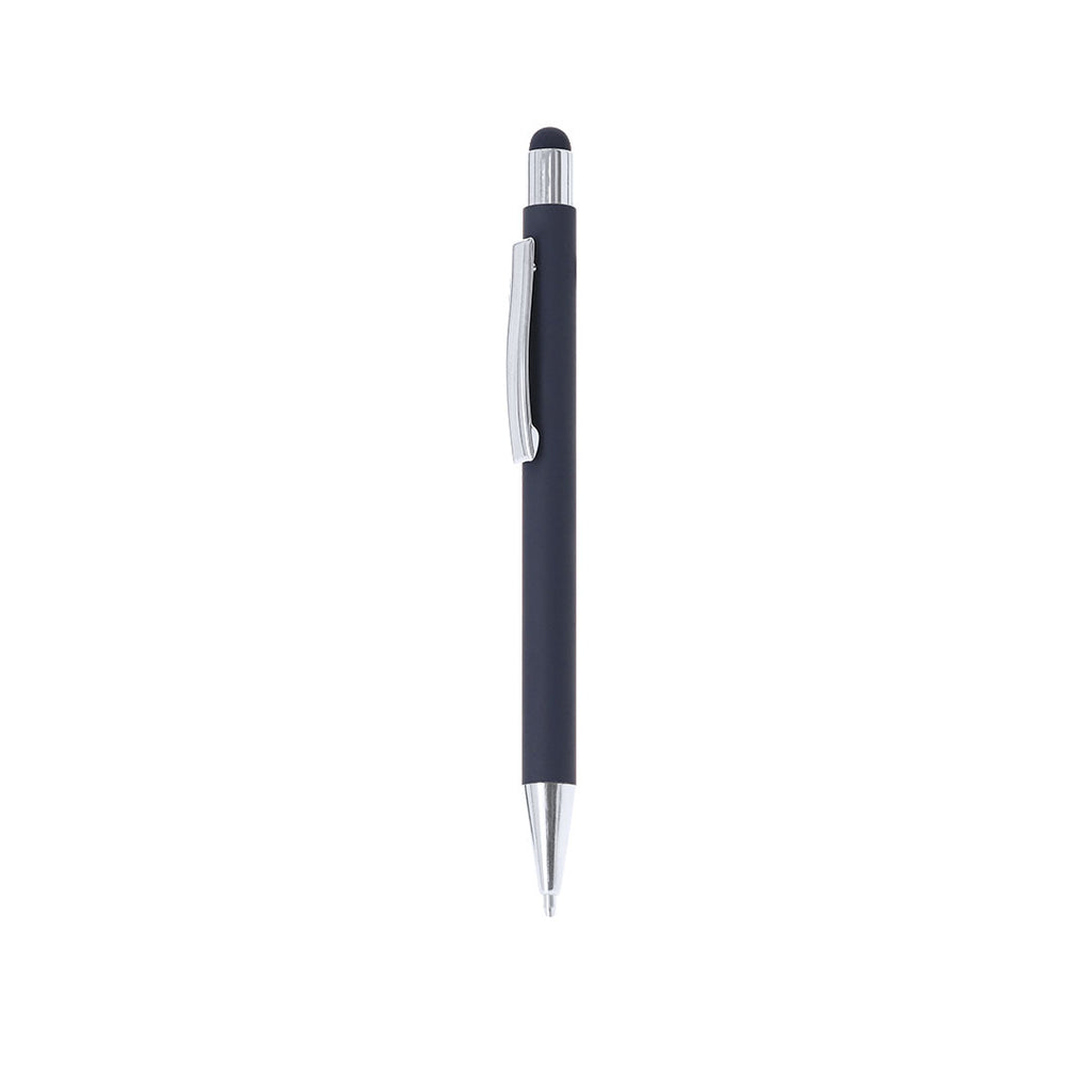 Stylo à bille marin en aluminium recyclé. Clip métallique avec finition chromée avec cartouche jumbo et en encre bleue