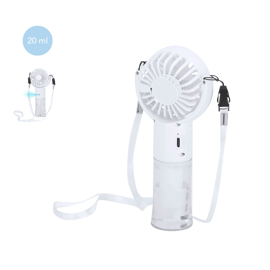 Ventilateur portatif blanc à pulvérisation petit ventilateur portable compatible avec des connexions USB Type C