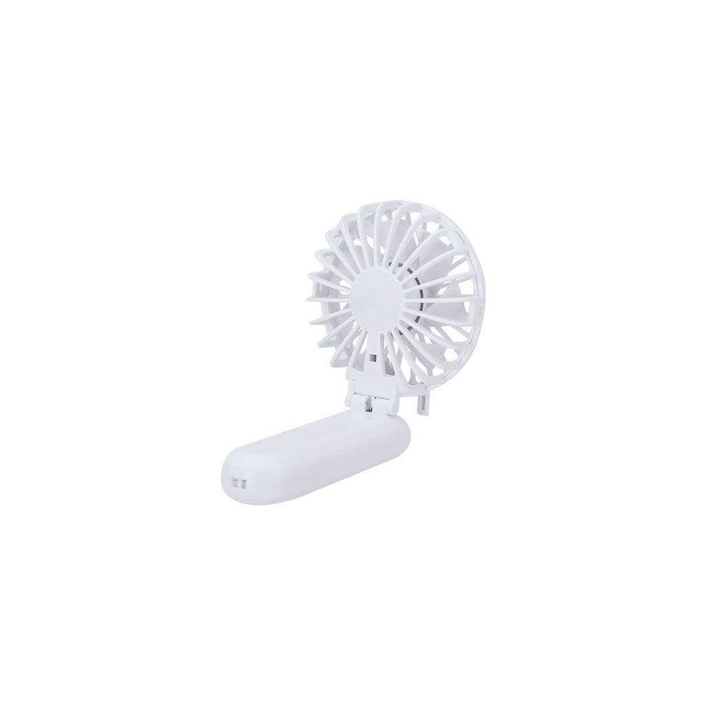 Ventilateur portable blanc avec trois vitesses reglables connexions USB Type C Batterie 400 mAh