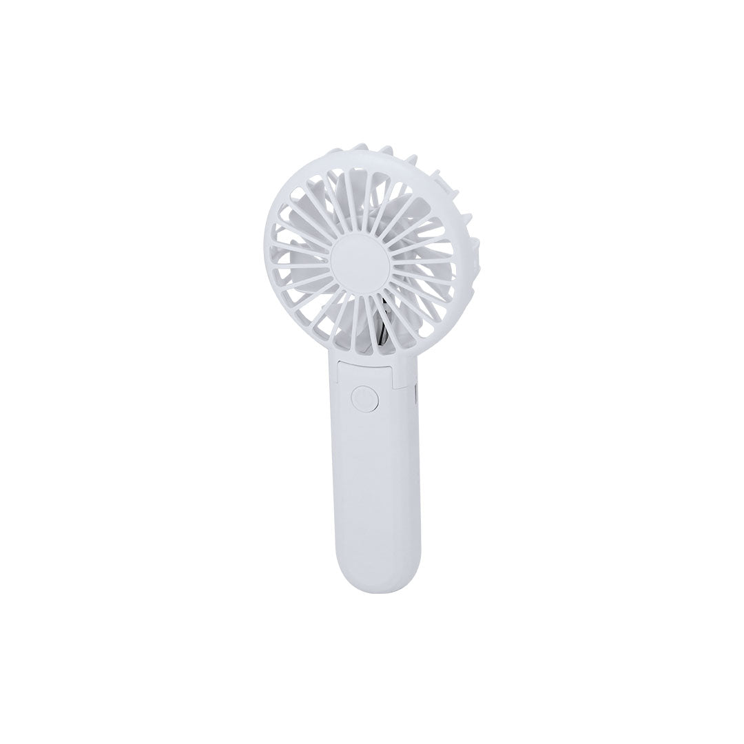 Ventilateur portable blanc avec trois vitesses reglables connexions USB Type C Batterie 400 mAh